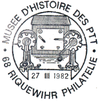 Timbre à date de 1982 du musée postal de Riquewihr