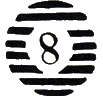 Marque espagnole circulaire de Valence avec chiffre 8 entre 8 barres / 