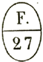 Marque accessoire ovale avec mention : F. 27