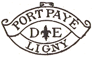 Marque de port pay de Ligny avec mention PORT PAYE DE LIGNY et fleur de Lys