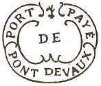 Marque de port pay de Pont de Vaux avec mention : PORT PAYE DE PONT DEVAUX
