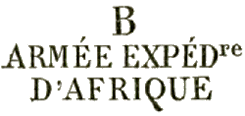 Marque linaire avec mention : ARMEE EXPEDre D AFRIQUE