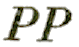 Marque linéaire avec lettres PP inclinées