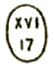 Marque ovale de facteur avec chiffre romain et chiffre