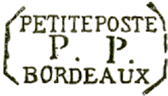 Petite Poste de Bordeaux - marque avec mention : PETITE POSTE P P BORDEAUX