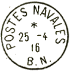 Timbre à date au type 04 avec mention POSTES NAVALES BN