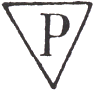 Le timbre P dans un triangle fermé