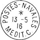 Timbre à date de la poste navale au type 04