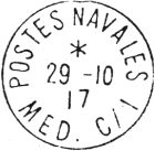 Timbre à date de la poste navale au type 04