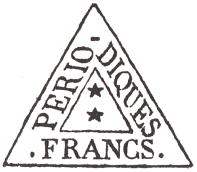 Marque triangulaire avec mention : PERIODIQ FRANCS