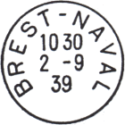 Timbre à date de la poste navale au type 04