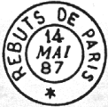 Timbre  date au type 15 avec mention : REBUTS DE PARIS *
