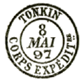 Timbre  date au type 15 avec mention : TONKIN CORPS EXPEDITre / 