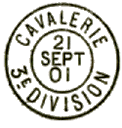 Timbre  date avec mention : CAVALERIE 3e DIVISION / 