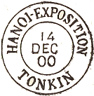 Timbre  date des bureaux spciaux des colonies avec mention : HANOI - EXPOSITION TONKIN