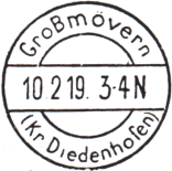 Timbre  date allemand rcupr (1918-1919) / 