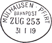 Timbre à date allemand récupéré (1918-1919)