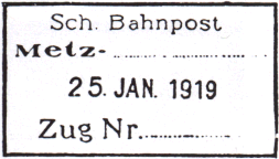 Timbre à date allemand récupéré (1918-1919)