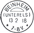 Timbre à date allemand récupéré (1918-1919) / 